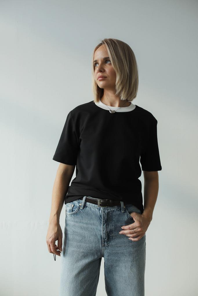 Футботка BASE из плотного хлопка (чёрный)