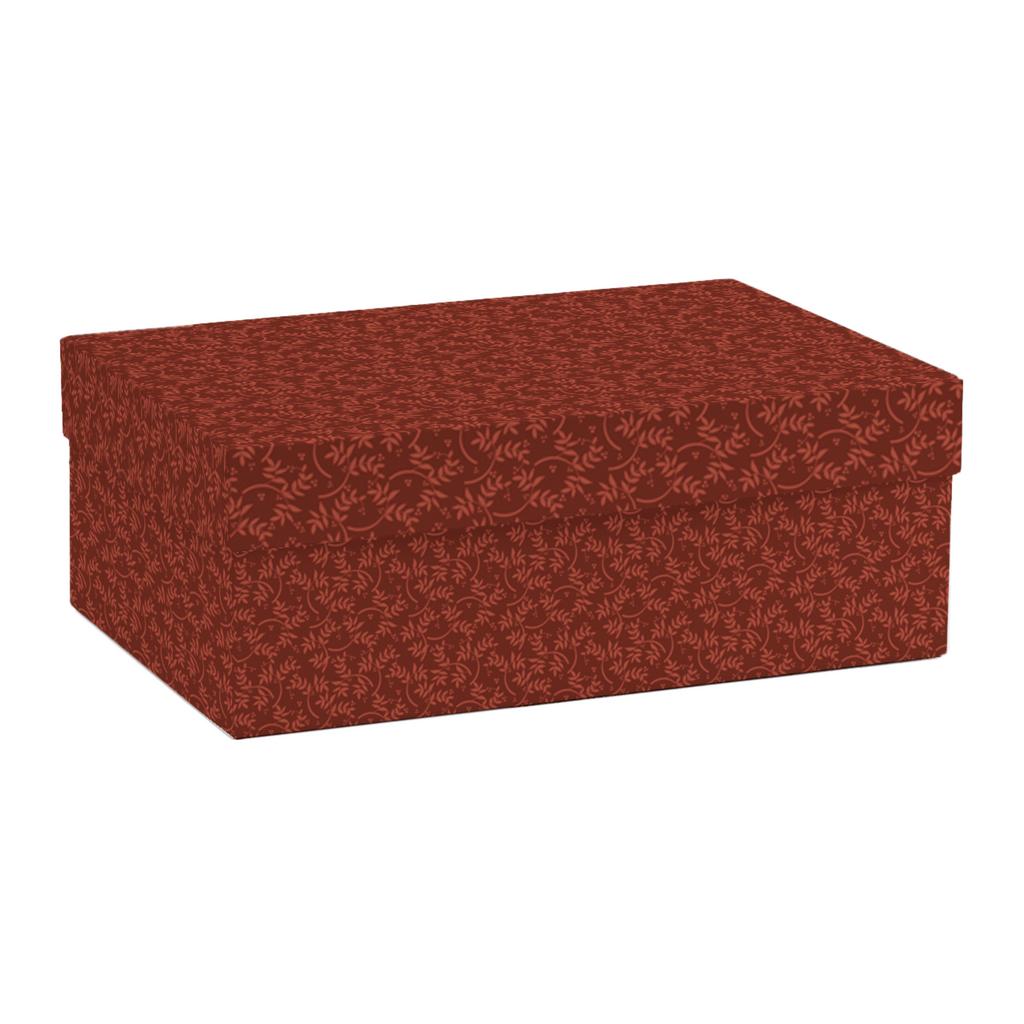 Коробки прямоугольные "Бордовая флора"