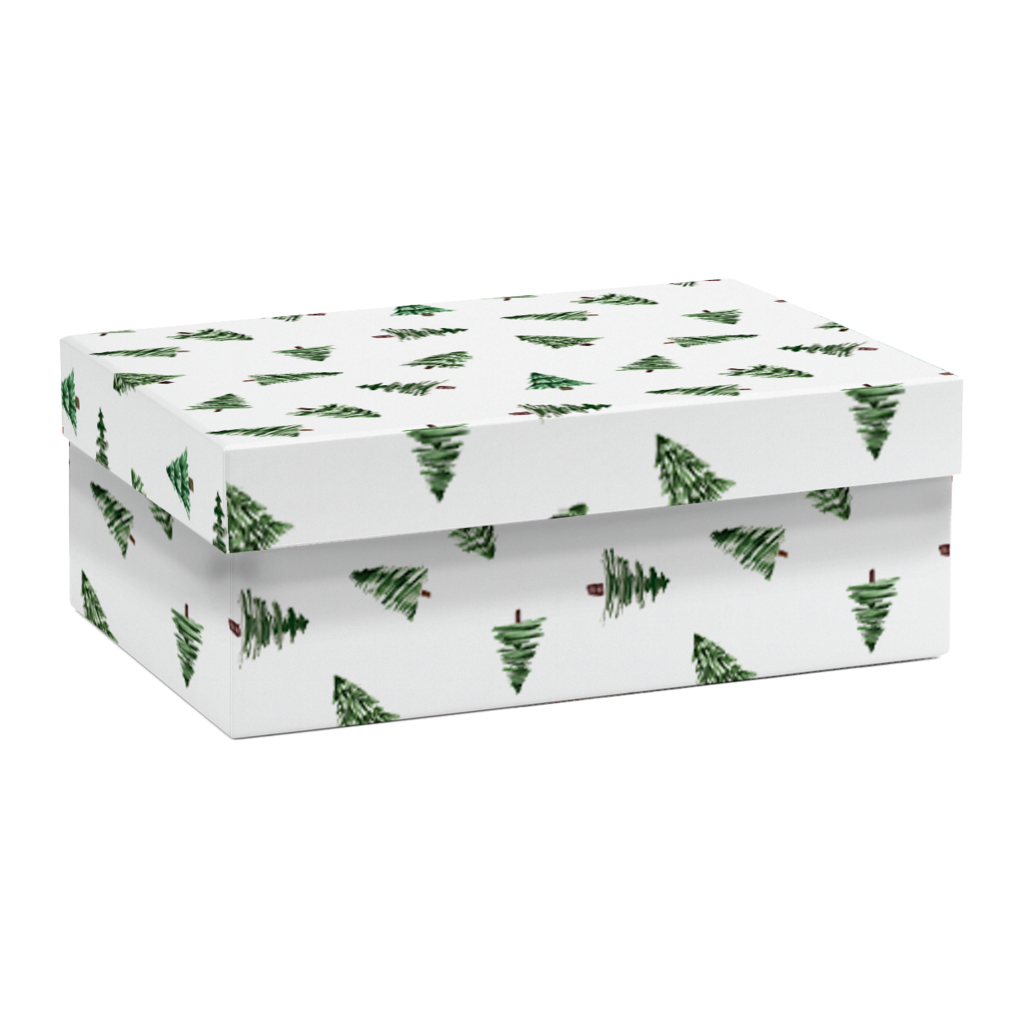Коробка прямоугольная "Елки"