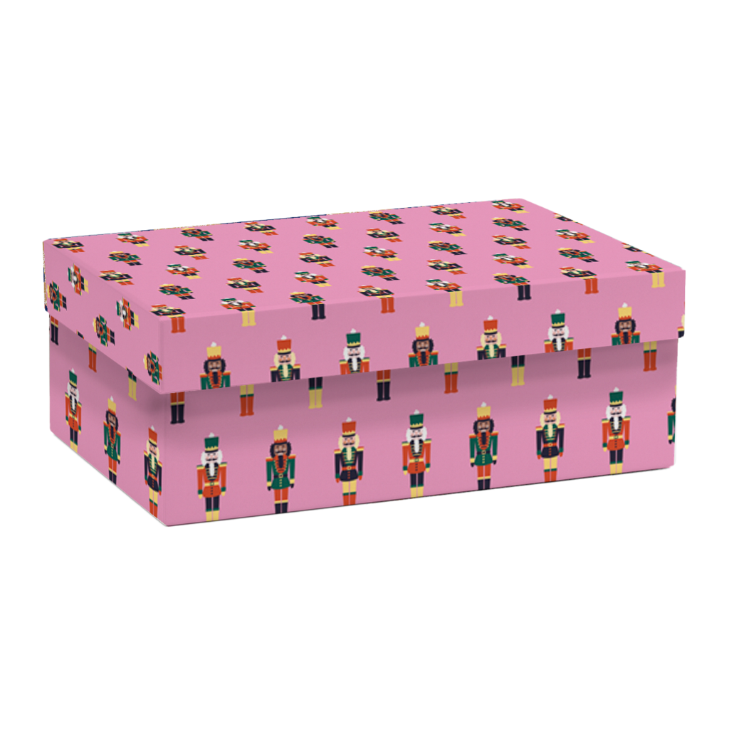 Коробка прямоугольная "Щелкунчик на розовом фоне"