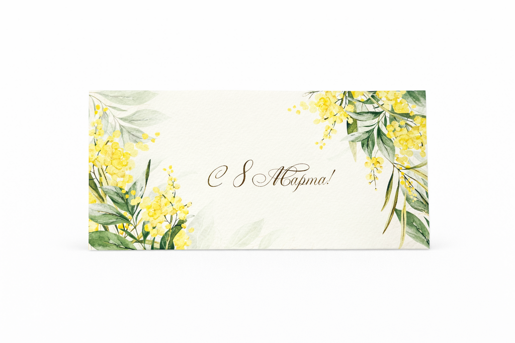 Открытка на 8 марта "Мимоза"