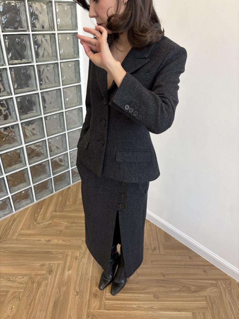 Юбка на пуговицах серая