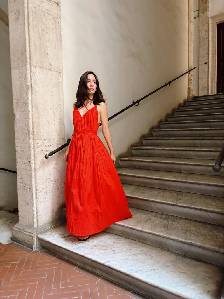 Алое платье-сарафан ballerina