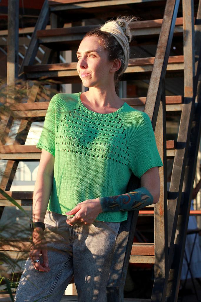 МК Memphis_top - топ и джемпер с ажурными линиями прибавок