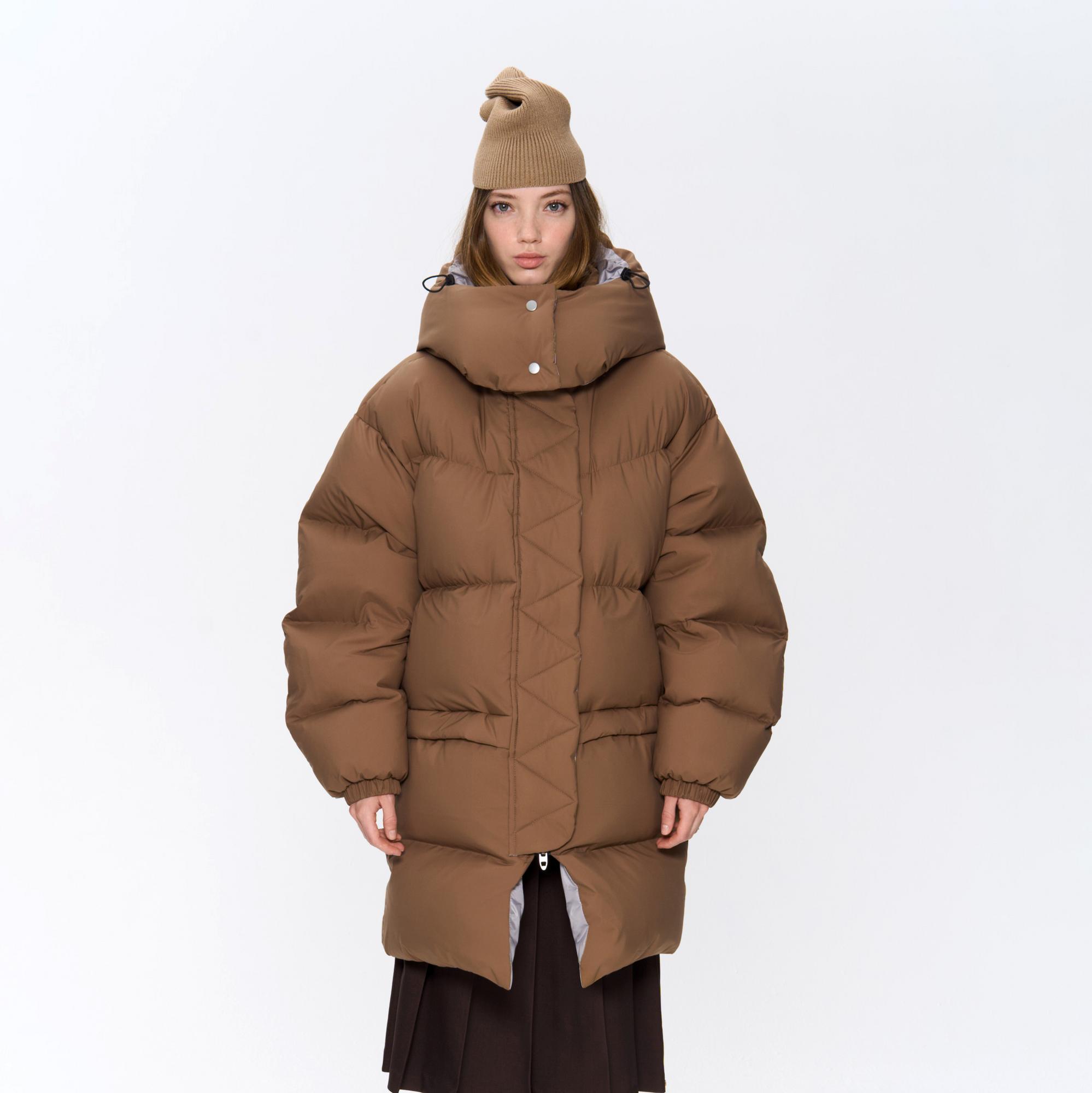Миди пуховик “Шоколад”