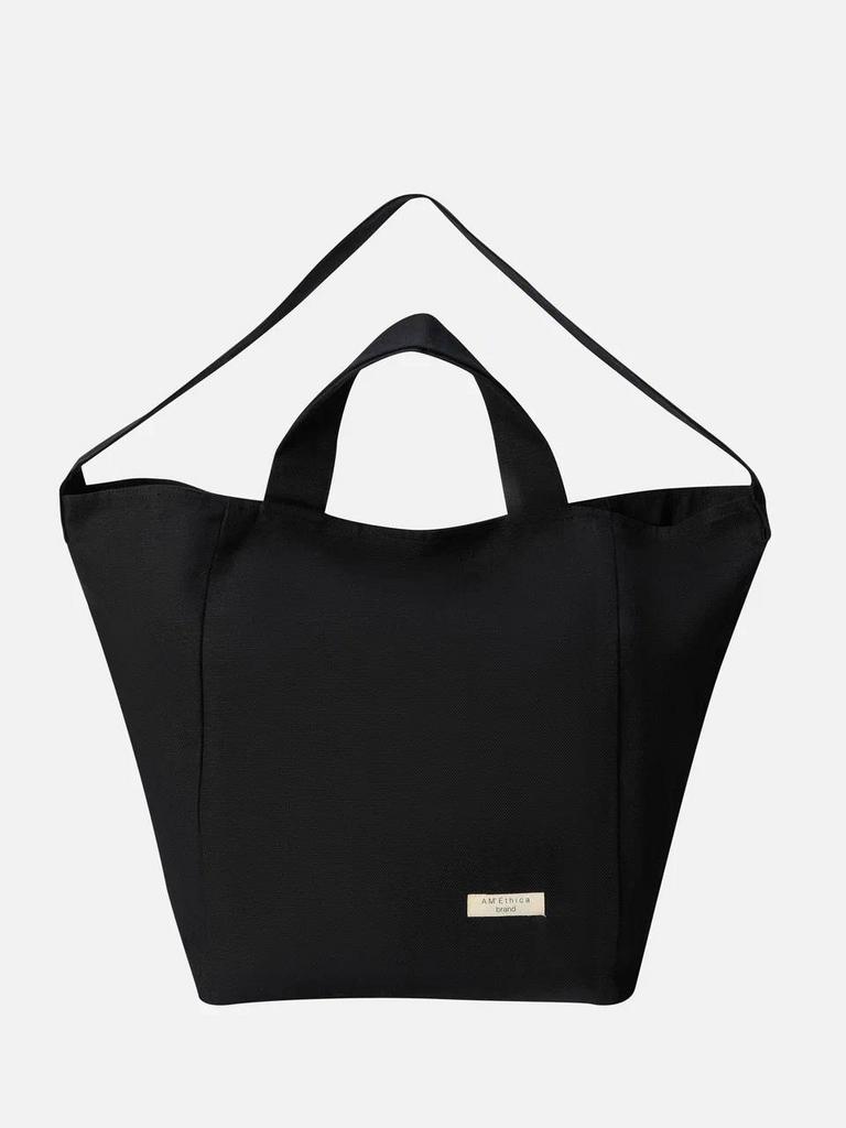 ЧЕРНАЯ  СУМКА - ТОУТ  ИЗ НАТУРАЛЬНОГО ЛЬНА