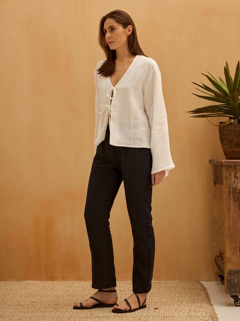 БРЮКИ ЧЕРНЫЕ  ИЗО ЛЬНА