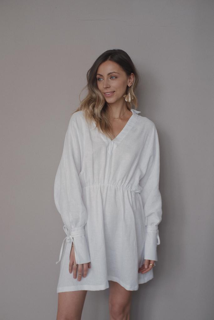 ПЛАТЬЕ NYMTH ИЗ УМЯГЧЕННОГО ЛЬНА