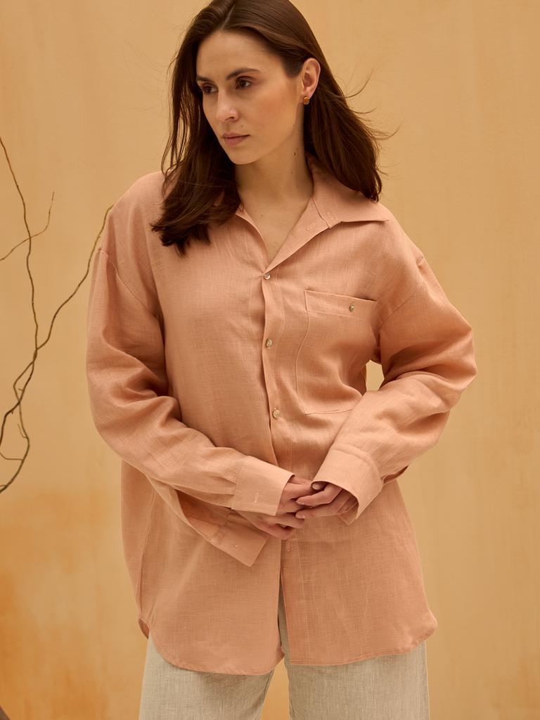 РУБАШКА ИЗО ЛЬНА PEACH