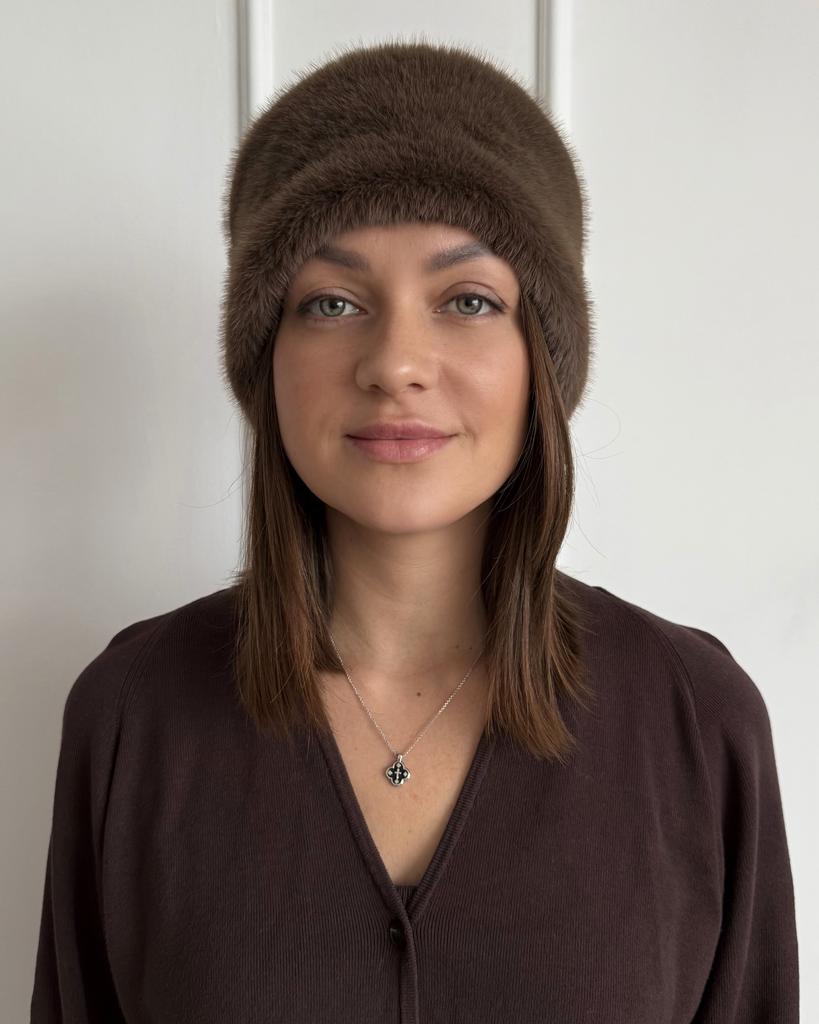 МЕХОВАЯ ПОВЯЗКА ИЗ ЭКО НОРКИ MILK CHOCOLATE