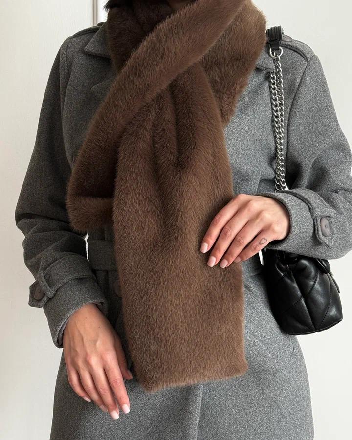 МЕХОВОЙ ШАРФ ИЗ ЭКО НОРКИ MILK CHOCOLATE