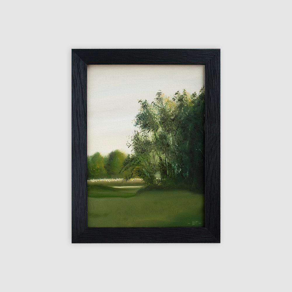 картина маслом за рощей