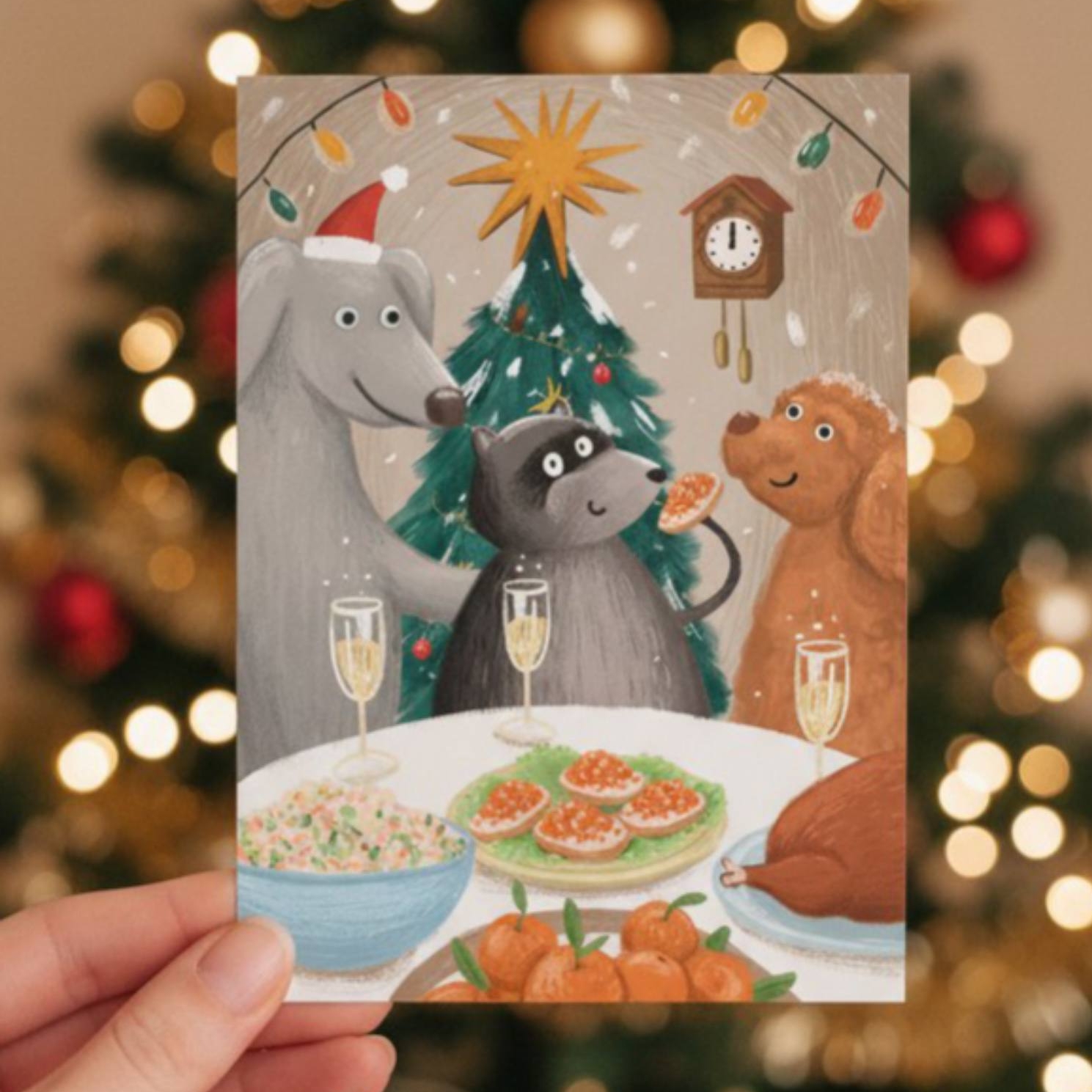 Новогодние открытки (5 шт)