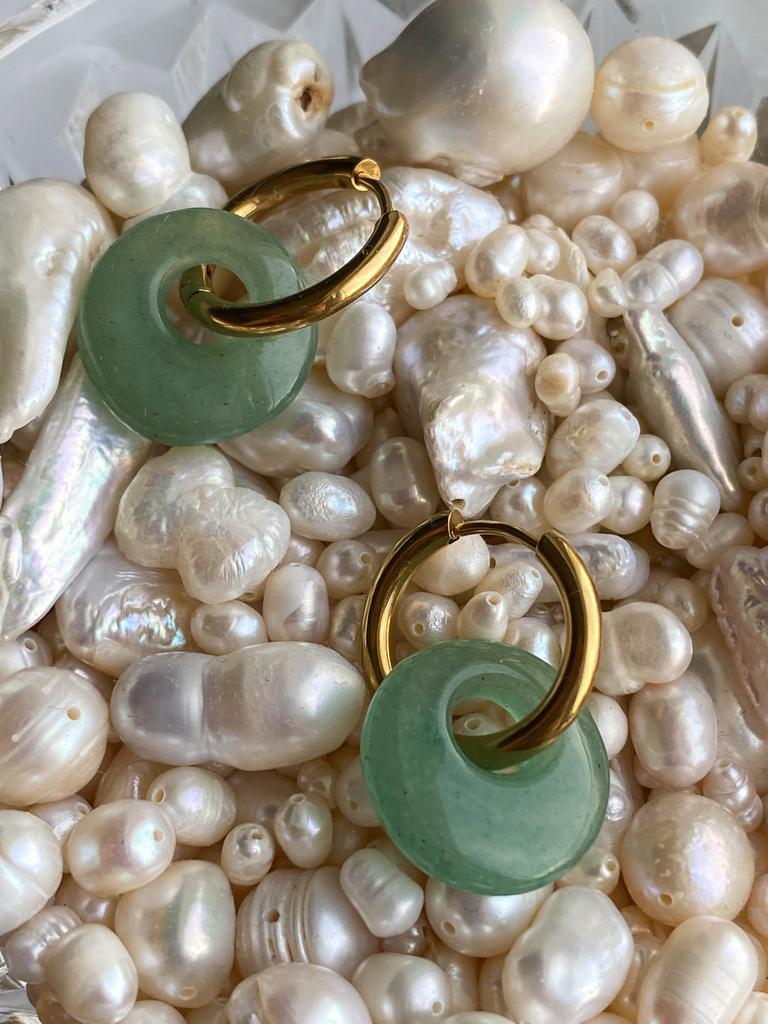 Серьги-трансформеры с хризолитом