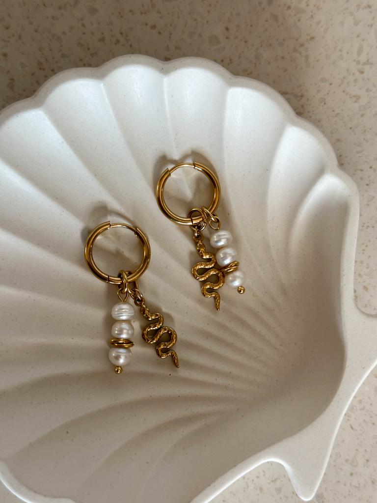 Серьги-трансформеры  GOLDEN SNAKE