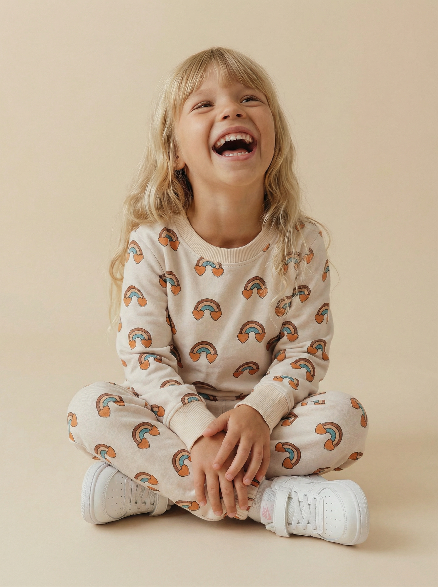 Костюм из футера в принте "Радуга"