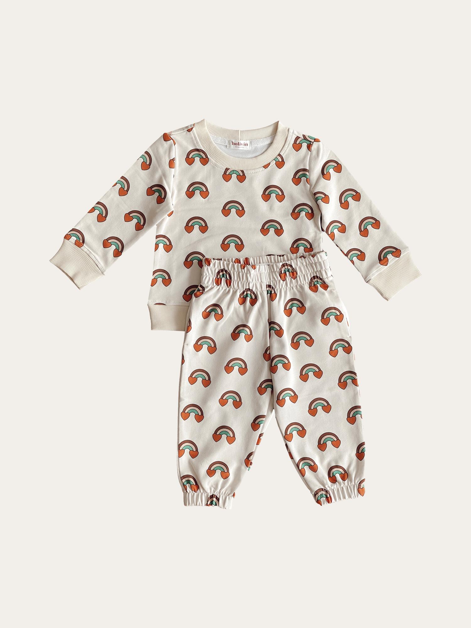 Костюм из футера в принте "Радуга"