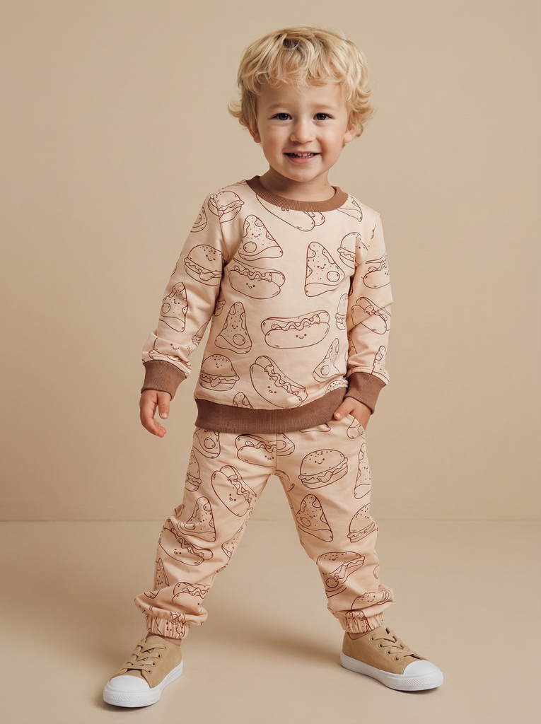 Костюм в принте "Street Food"