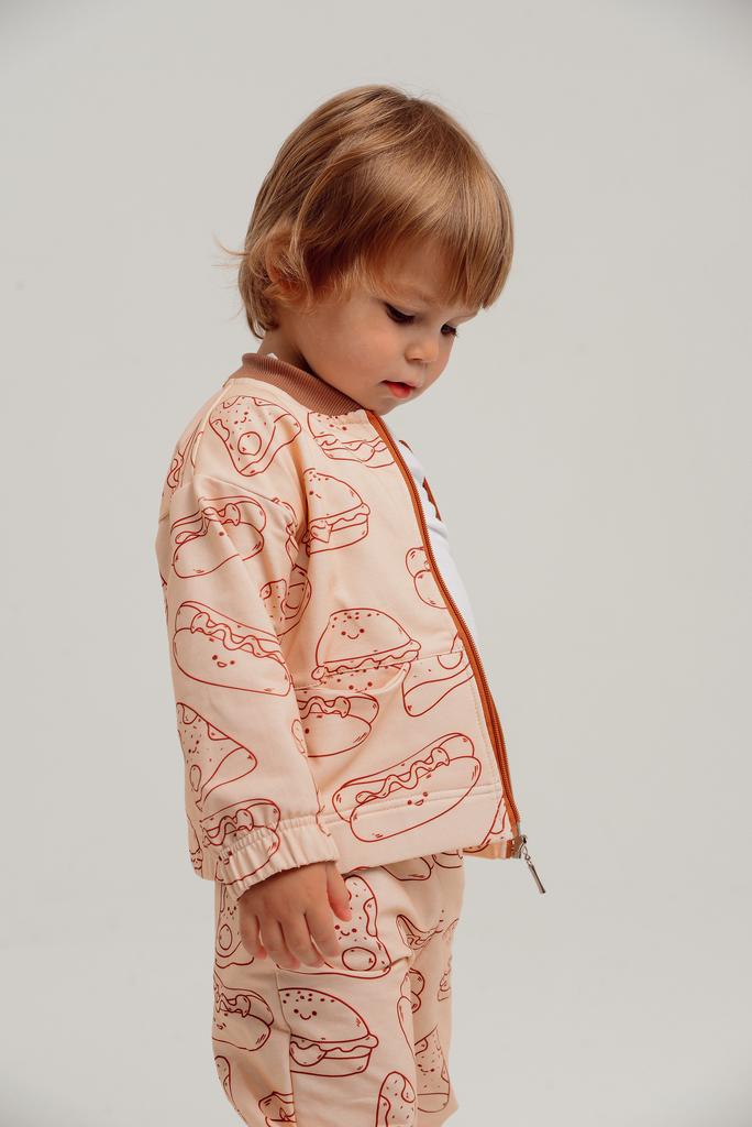 Бомбер на молнии из футера "Street Food"