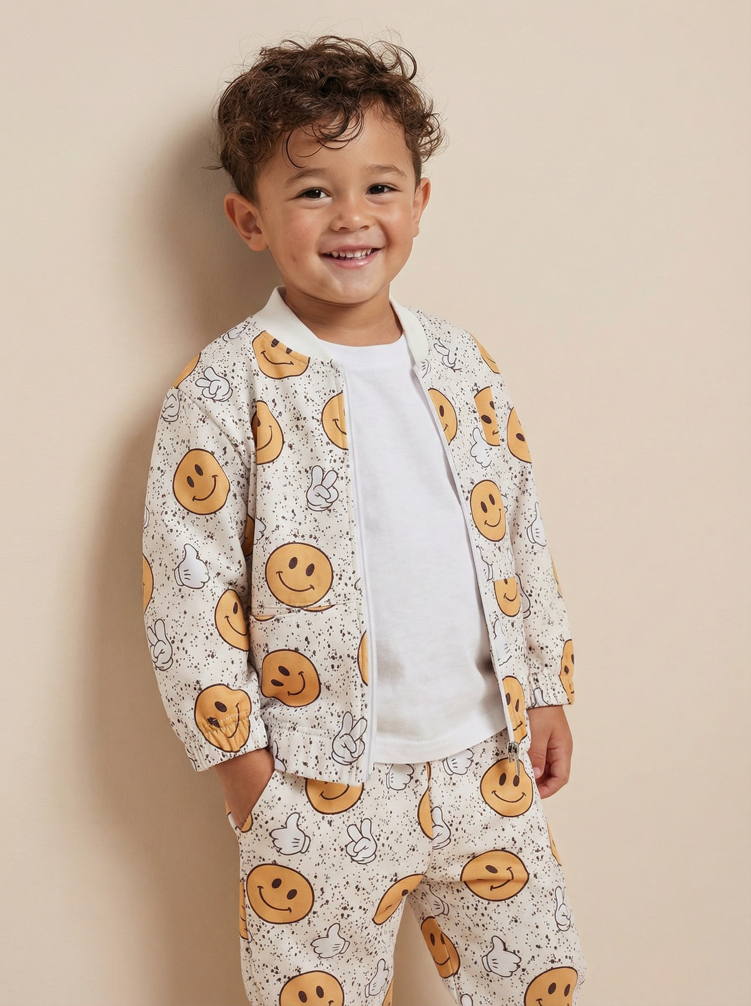 Бомбер на молнии из футера "Смайл"