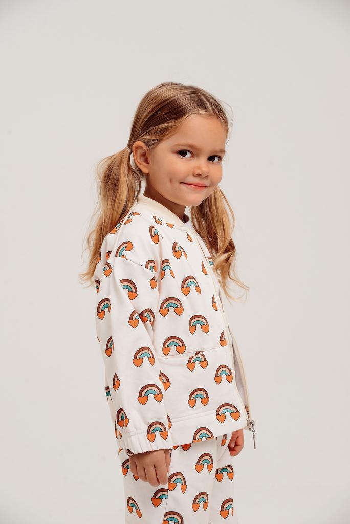 Бомбер на молнии из футера "Радуга"