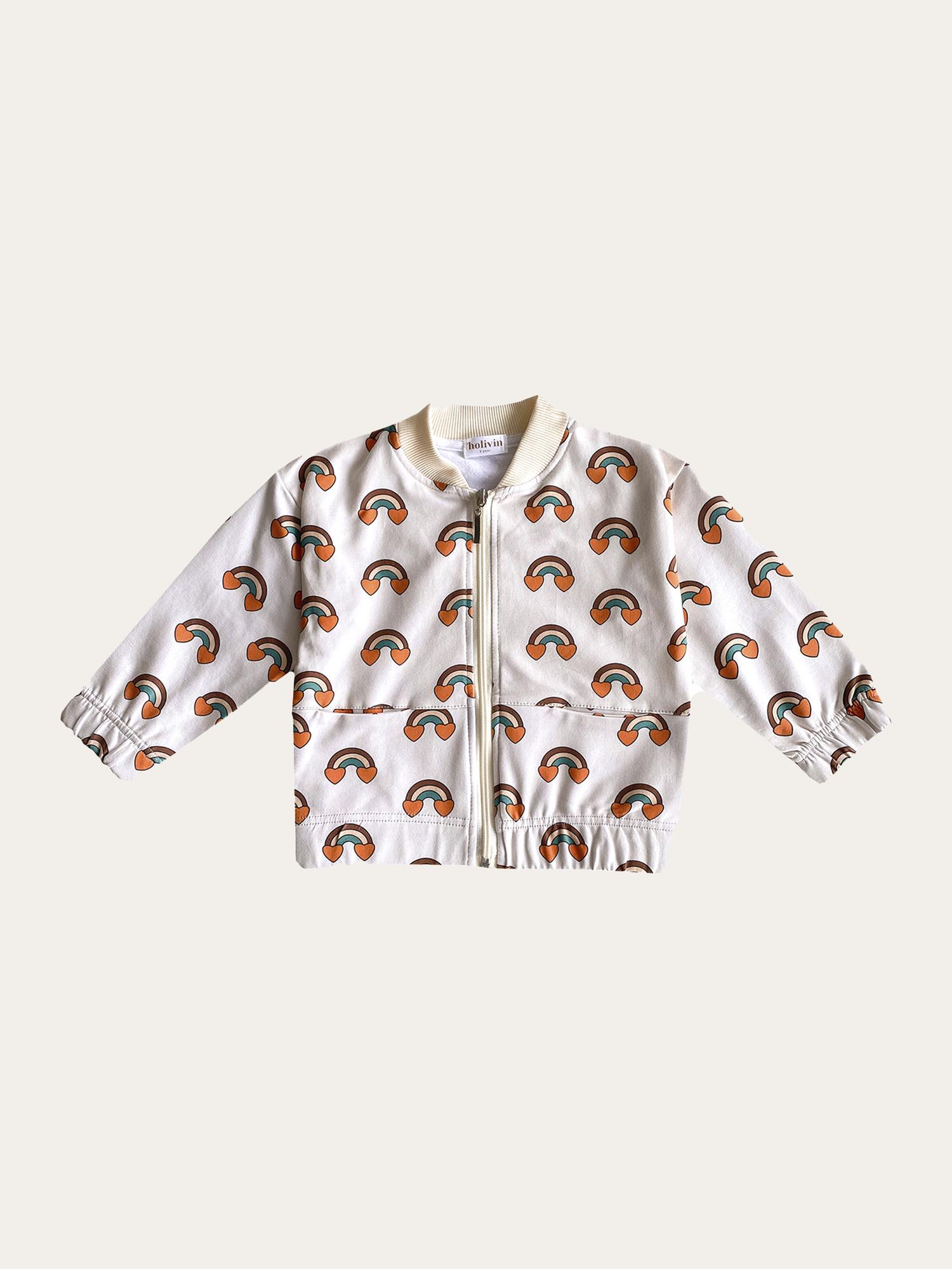 Бомбер на молнии из футера "Радуга"