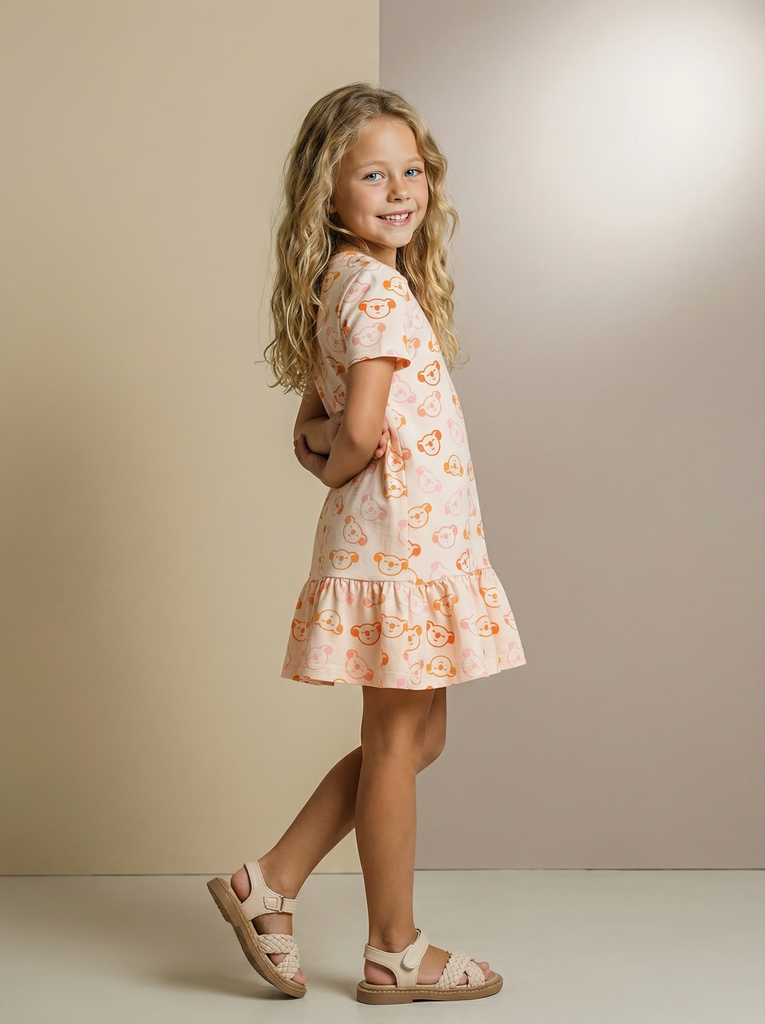 Платье с оборкой  "Логомания - Коала"