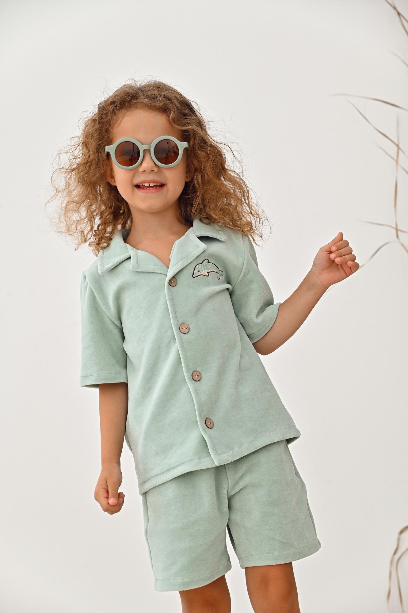 Костюм из велюра с вышивкой "Дельфин"