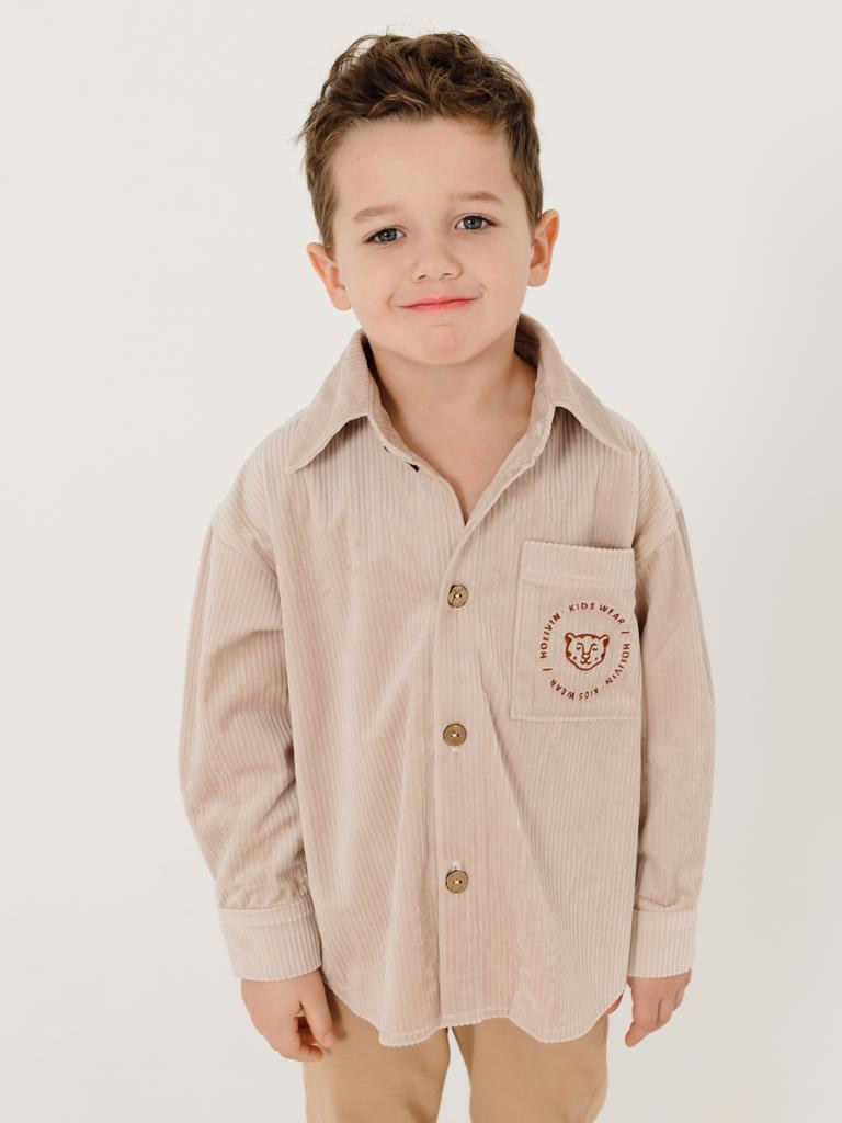 Рубашка из вельвета с вышивкой