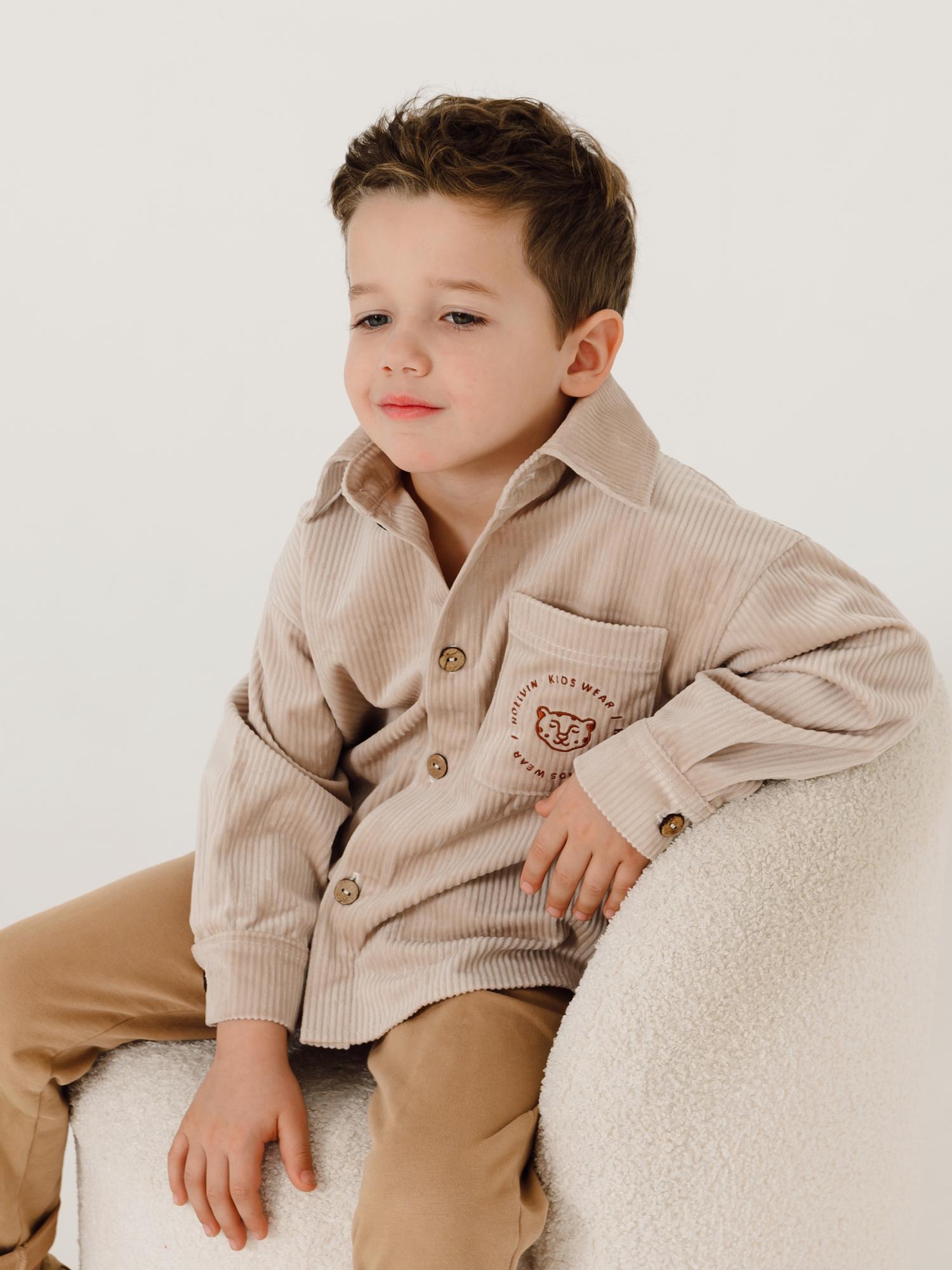 Рубашка из вельвета с вышивкой