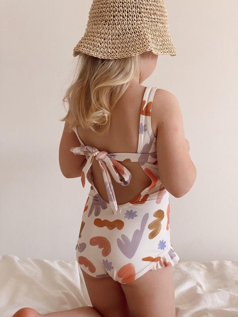 Купальник слитный с завязками "Абстракция"