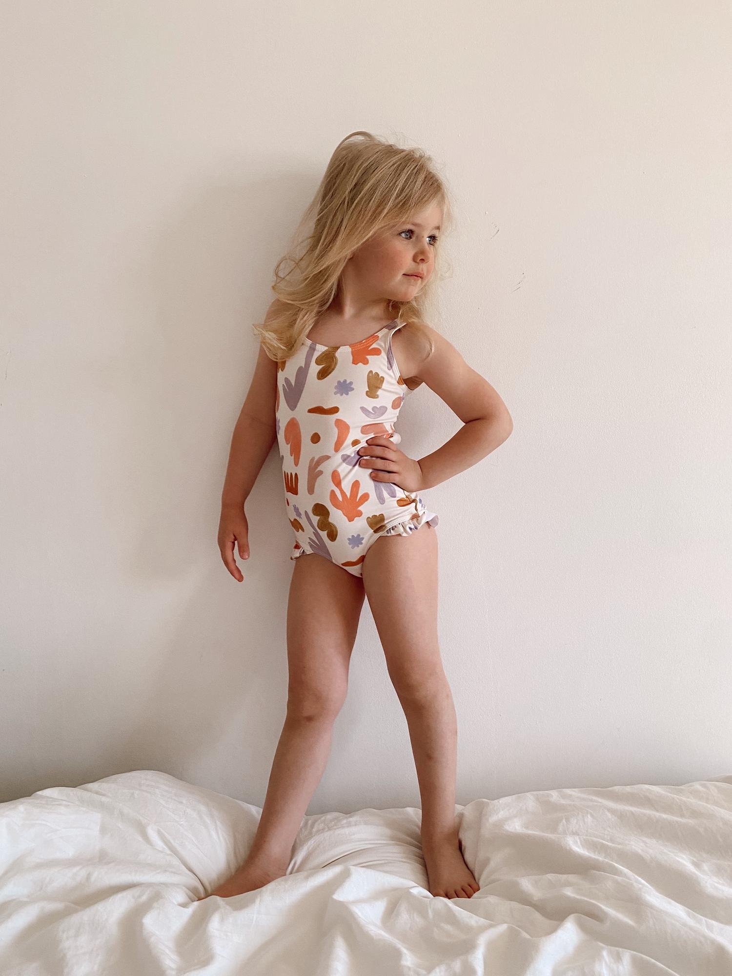 Купальник слитный с завязками "Абстракция"