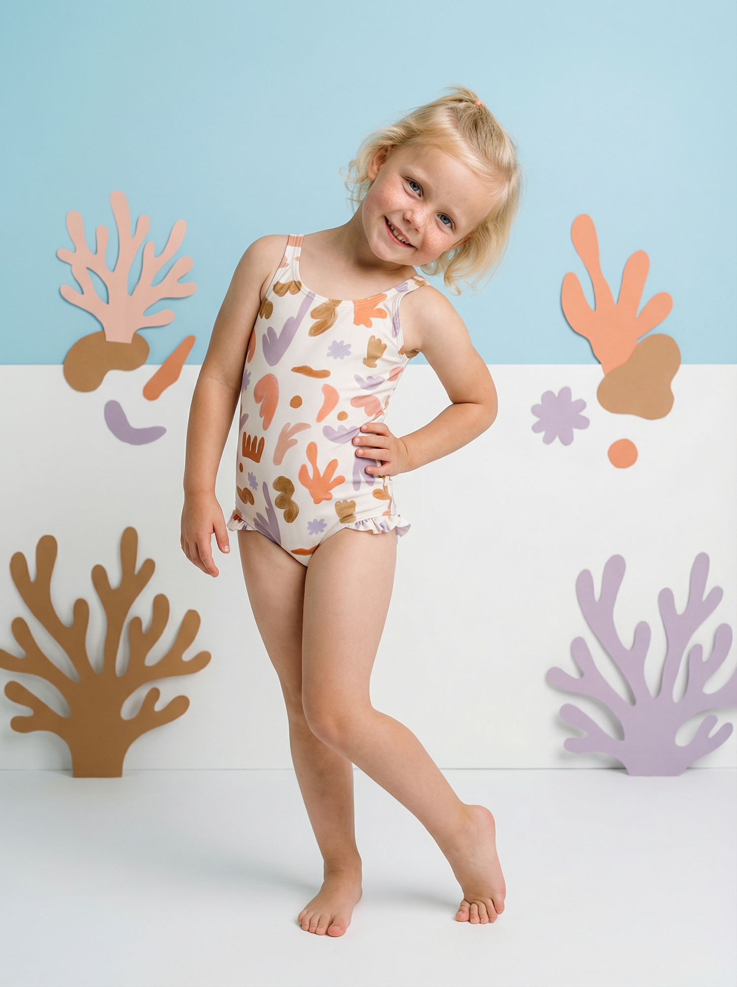 Купальник слитный с завязками "Абстракция"