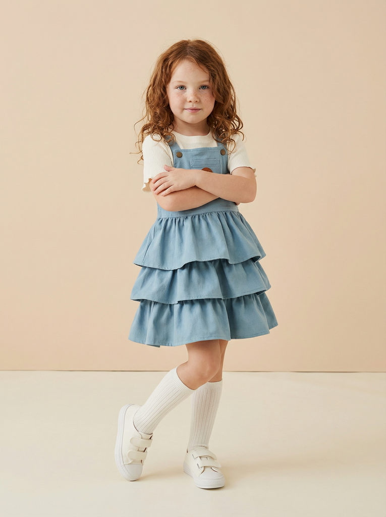 Джинсовый сарафан с нашивкой