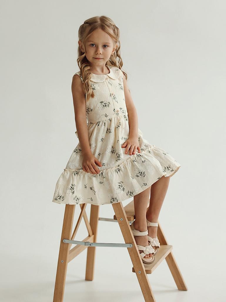 Платье в цветочном принте с бантом