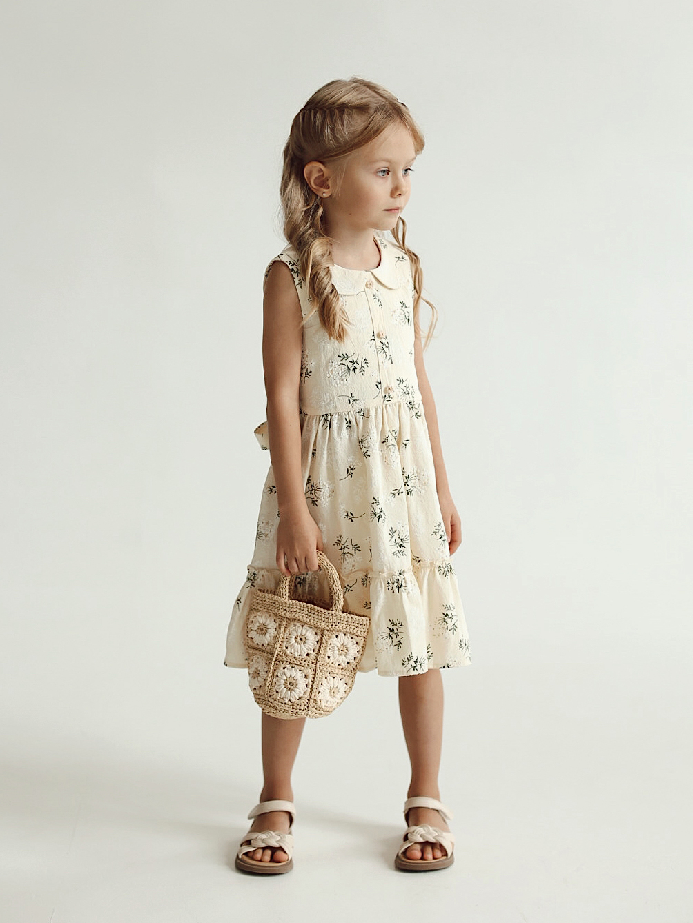 Платье в цветочном принте с бантом