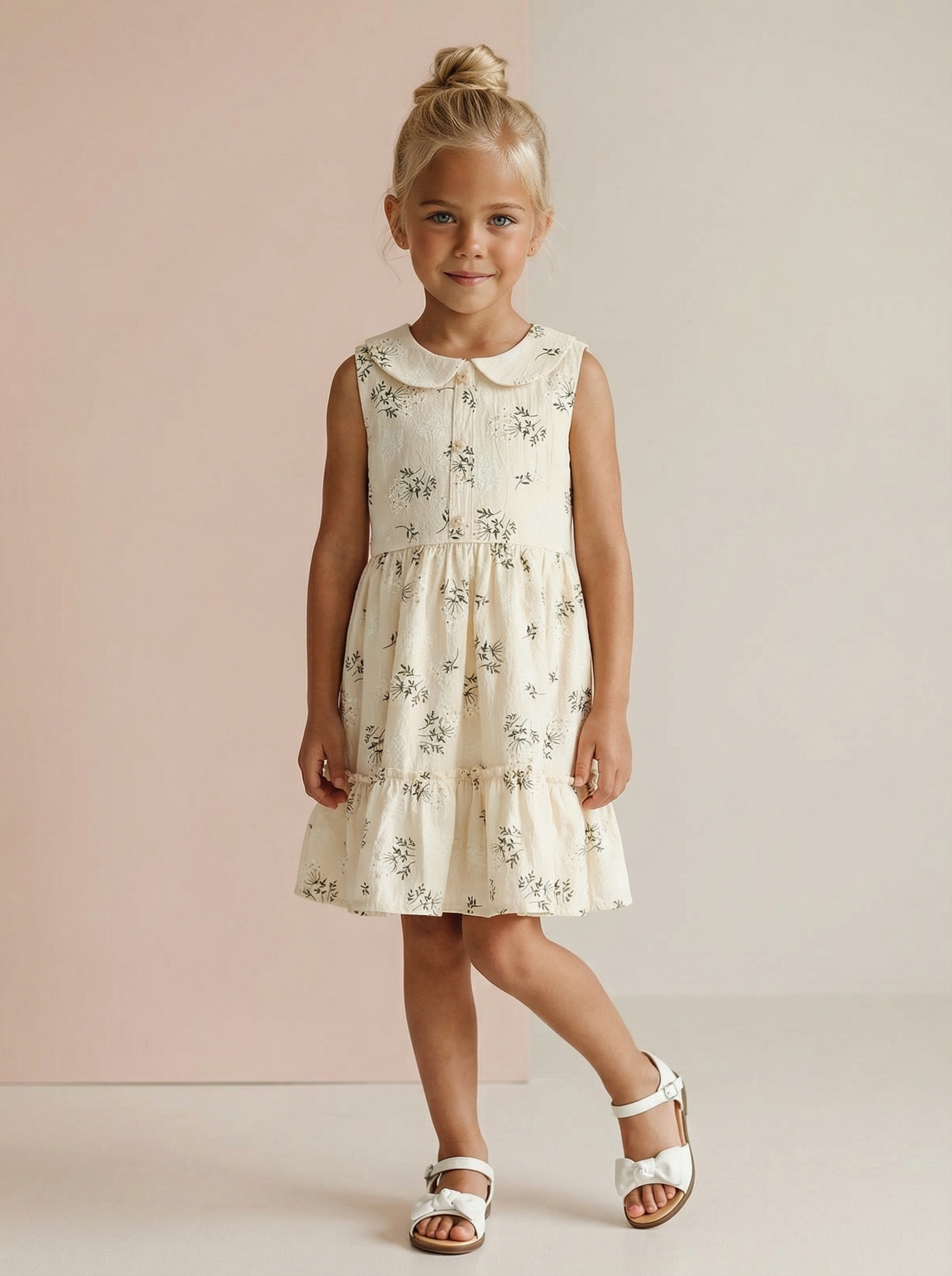 Платье в цветочном принте с бантом