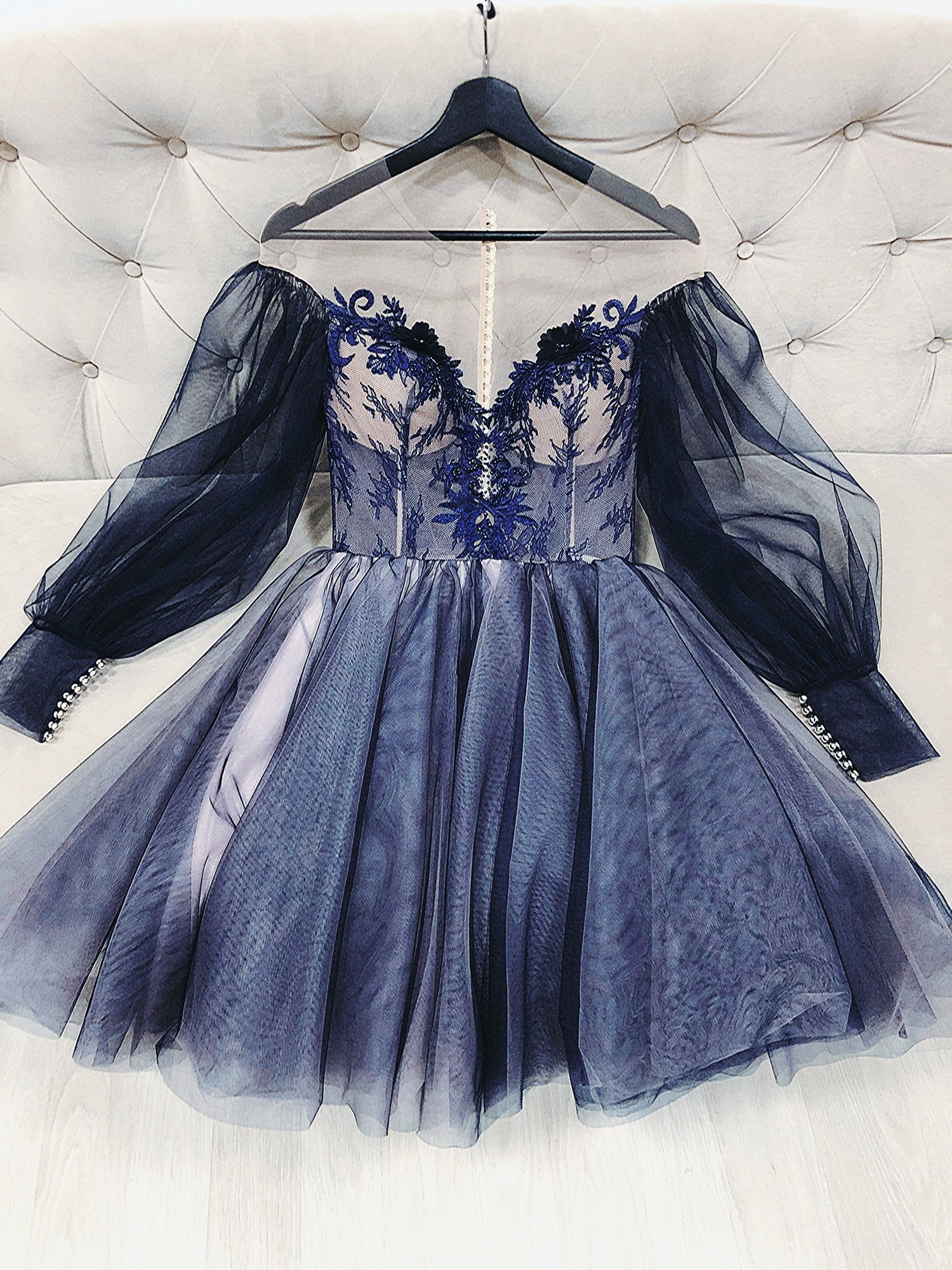 Коктельное платье LILI  в синем миксе