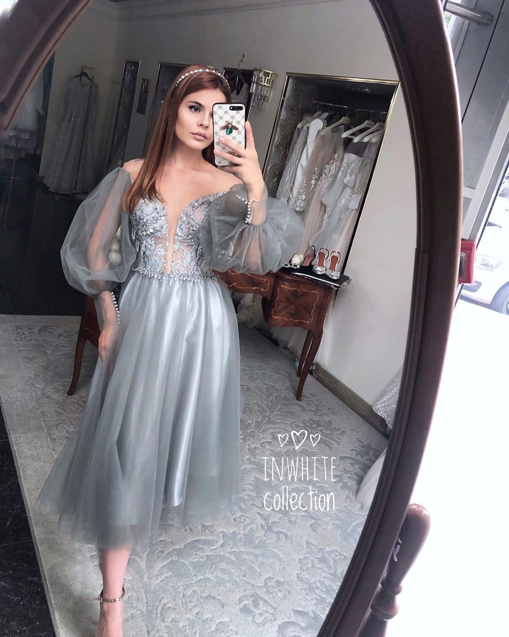 Вечернее платье SILVERIA  в фатине оливковое