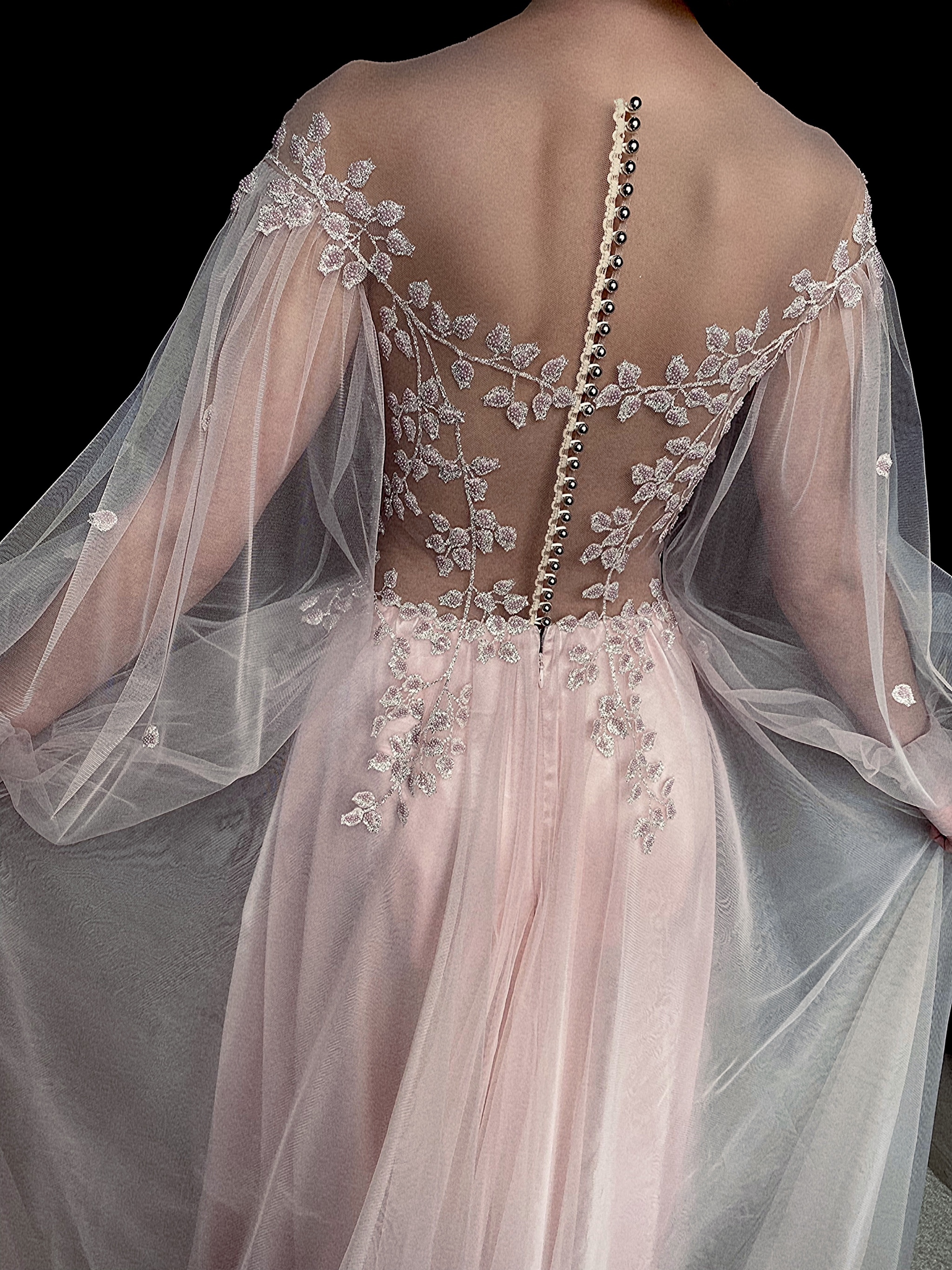 Вечернее платье SAVI  в  тёплой пудре