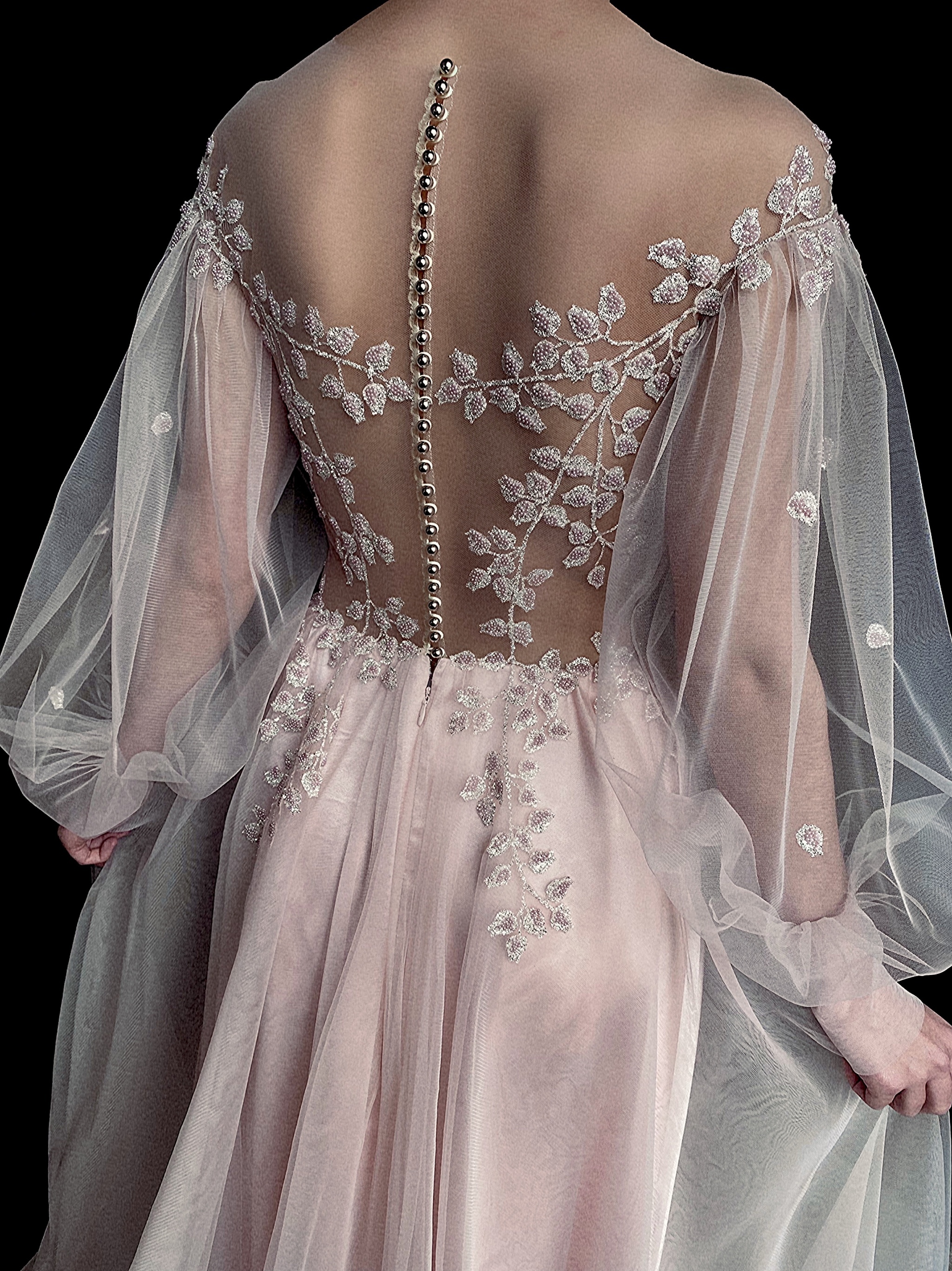 Вечернее платье SAVI  в  тёплой пудре