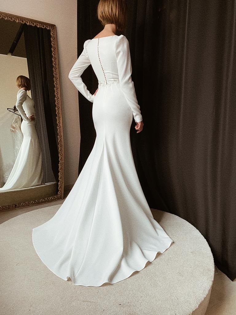 Свадебное платье HANA длинное в молоке