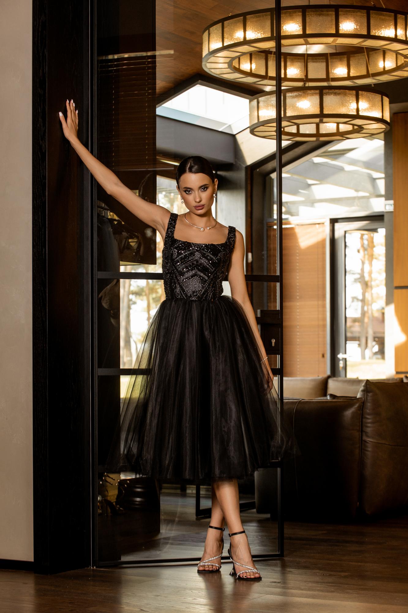 Коктейльное платье TASHA  в  цвете черно-серый микс