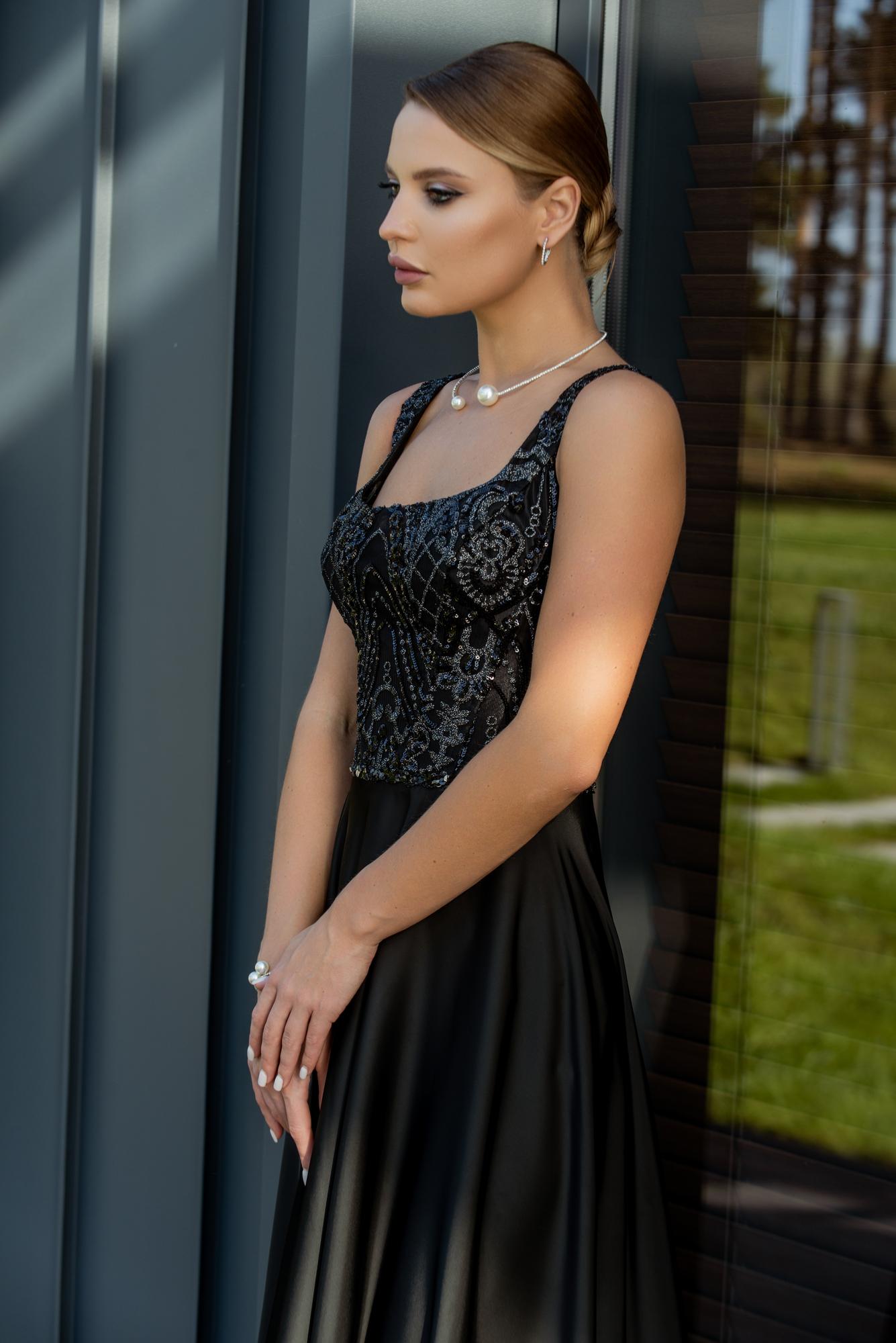 Вечернее платье TASHA  длинное цвет черный