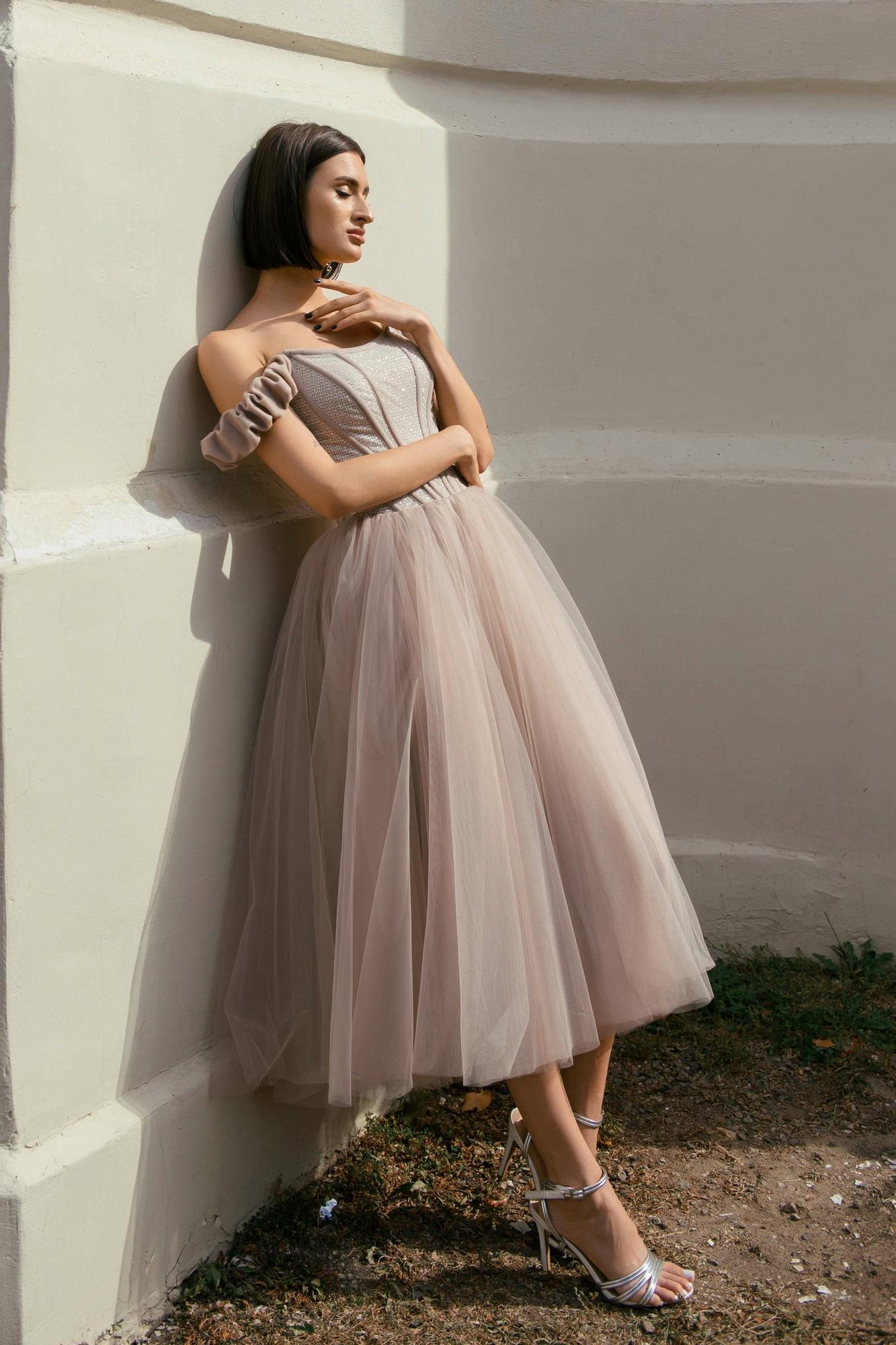 Вечернее платье LINDA в оттенке перламутровые облака