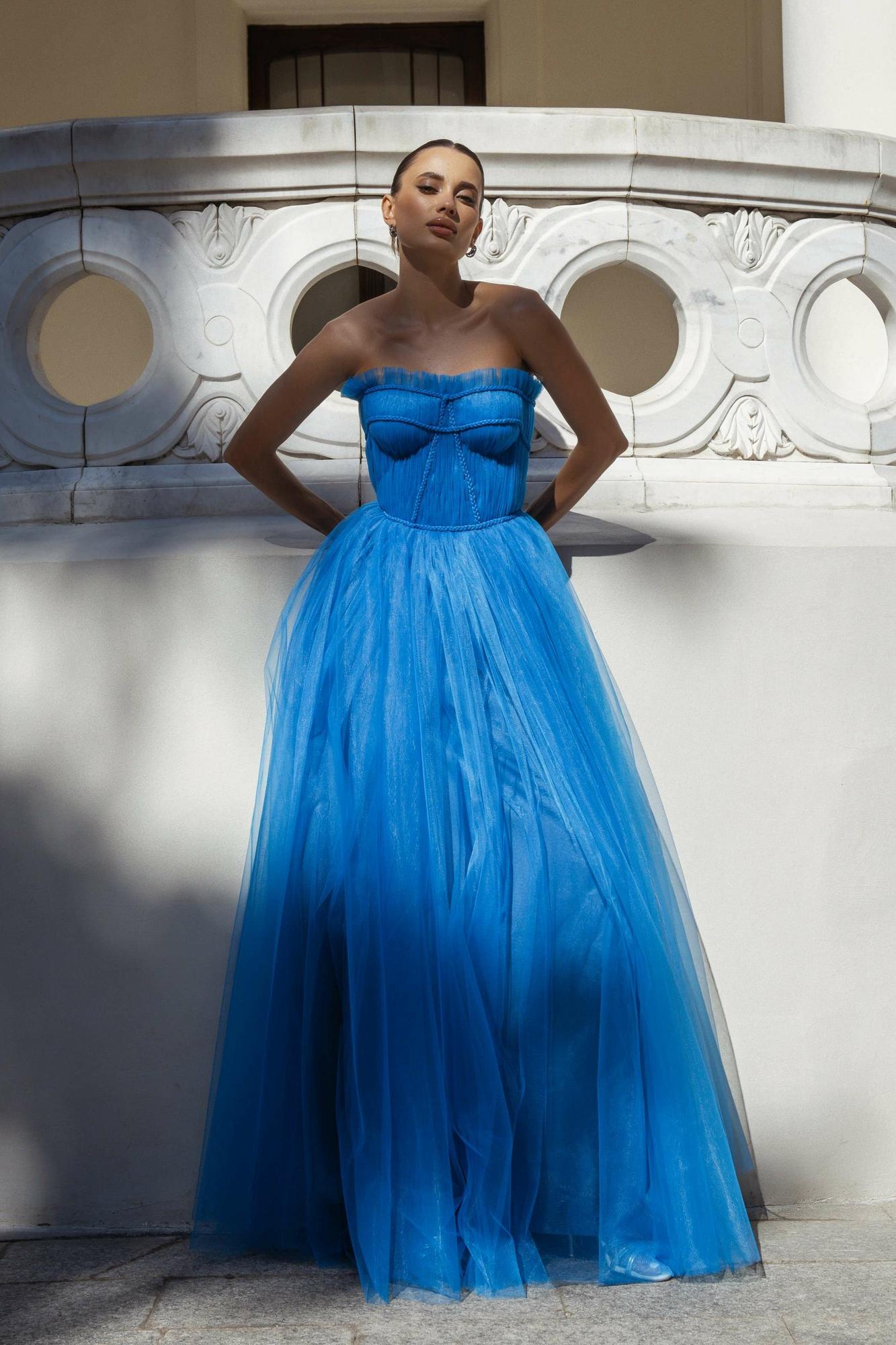 Вечернее платье NAVA  в ярко голубом