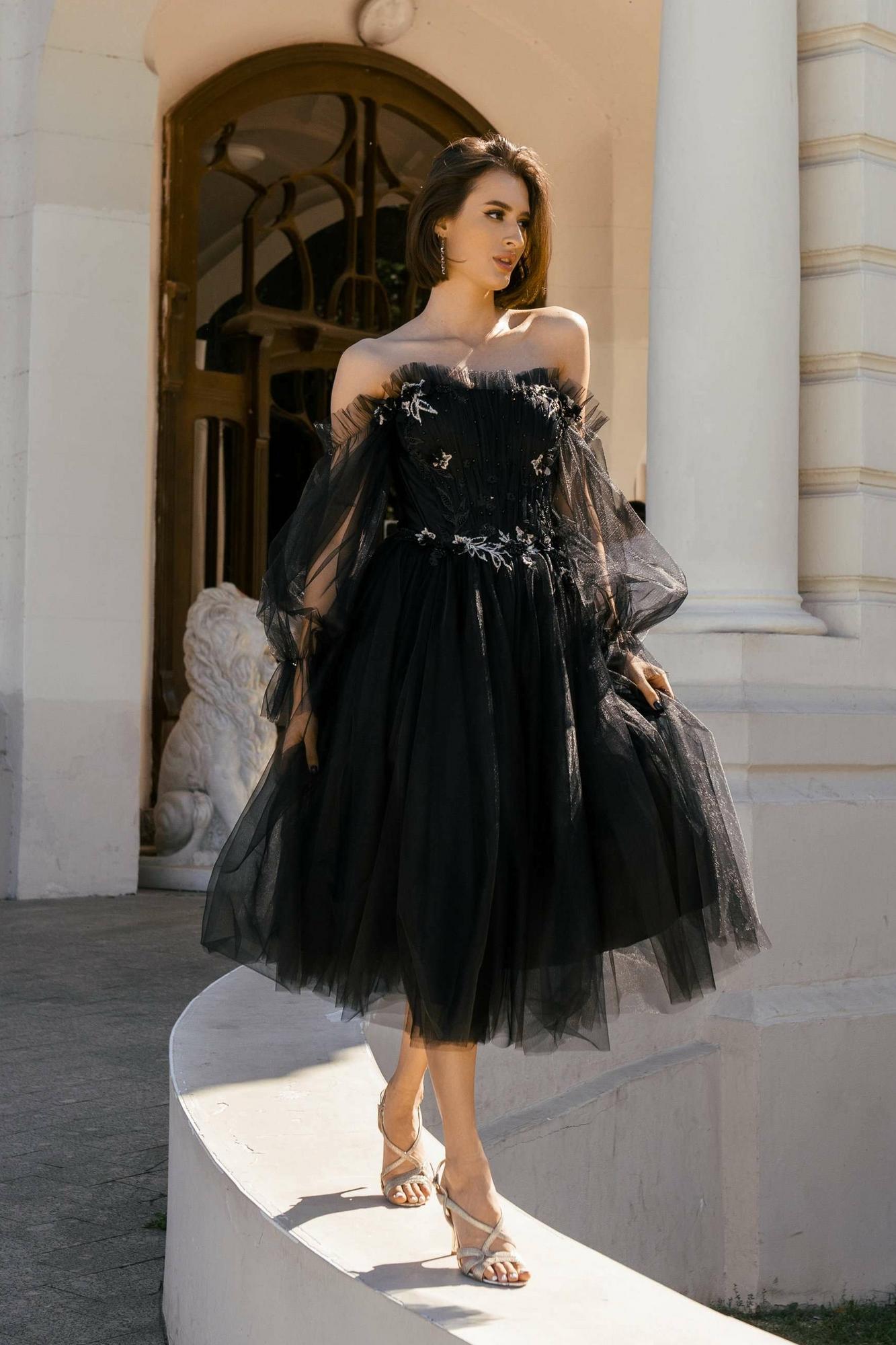 Вечернее платье LATA в  фатине цвет черный