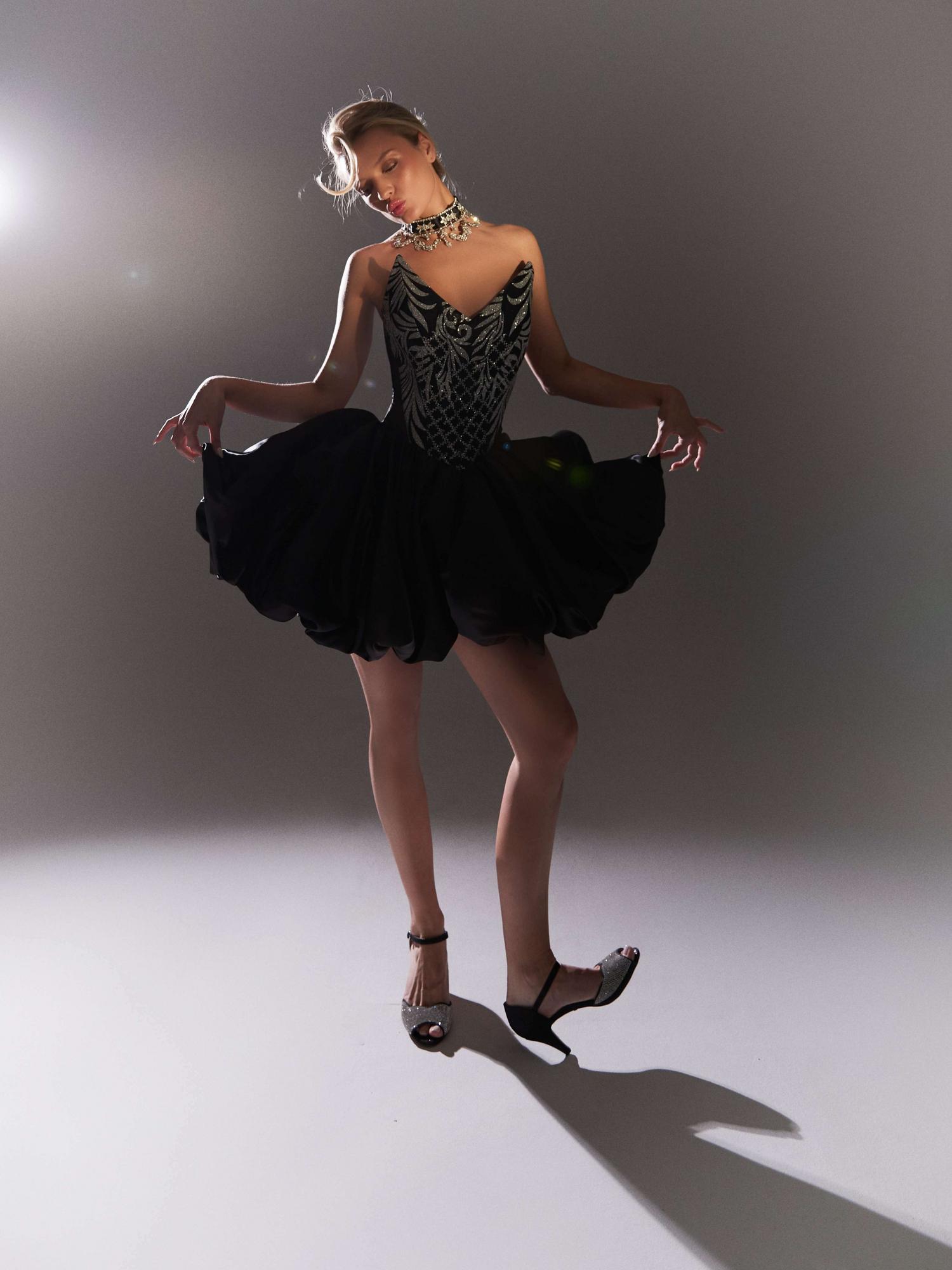 Короткое пышное платье CLEO в черном