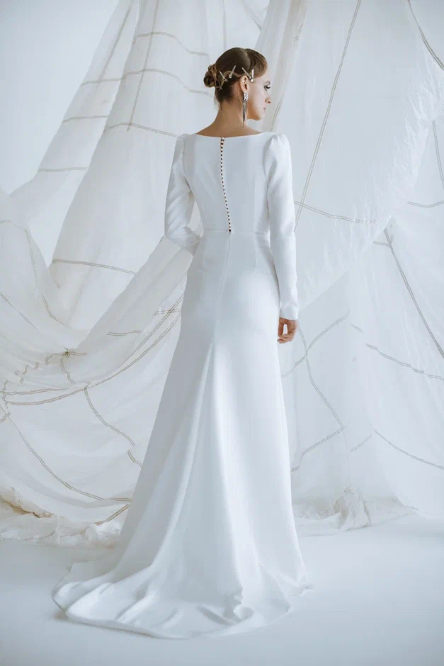 Свадебное платье HANA длинное в молоке