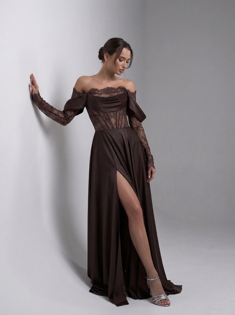Платье CHARLY в горьком шоколаде